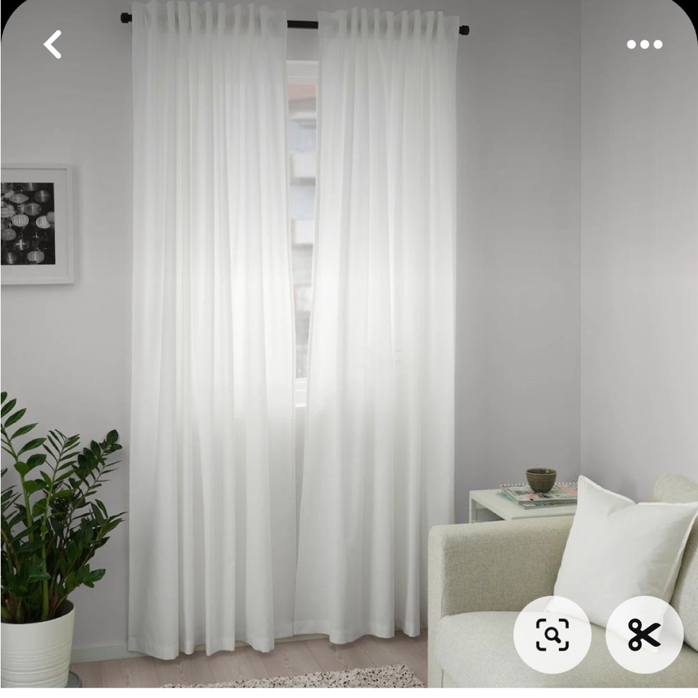 NWT (1) IKEA “Annalousia” White Drapes
